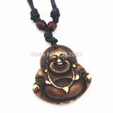 12pcs Bone Carved Maitreya Buddha Pendants Necklace Amulet YN477