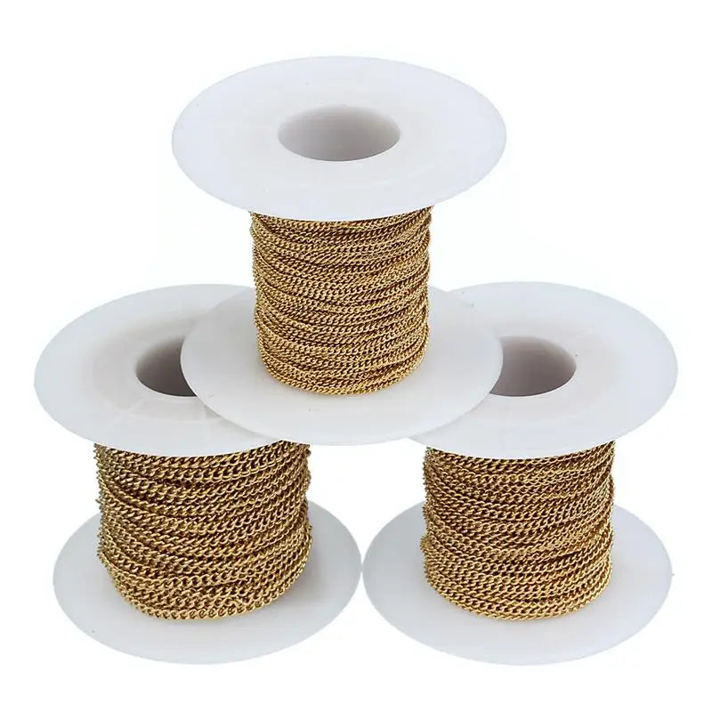 Stainless Steel Link Chain 10 Yards 1.5mm-2.5mm for DIY Jewelry Making