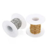 L0ULEUR 10 Yd 2*3mm Plated Rope Chain Stainless Steel Necklace For Jewelry
