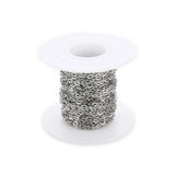 L0ULEUR 10 Yd 2*3mm Plated Rope Chain Stainless Steel Necklace For Jewelry