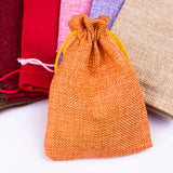 10pcs Orange Fabric Jewelry Bag 10*14cm Burlap Drawstring Hessian Gift Bag