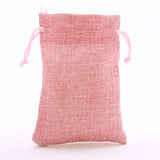 10pcs Pink Fabric Jewelry Bag 10*14cm Burlap Drawstring Hessian Wedding Gift