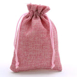 10pcs Pink Fabric Jewelry Bag 10*14cm Burlap Drawstring Hessian Wedding Gift