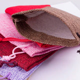 10pcs Wine Red Fabric Jewelry Bag 10x14cm Burlap Gift Drawstring Hessian Wedding