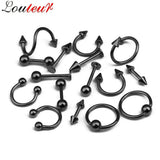 16pcs Spiral Nose Rings Earrings Stud Tragus Piercing 316L Stainless Steel