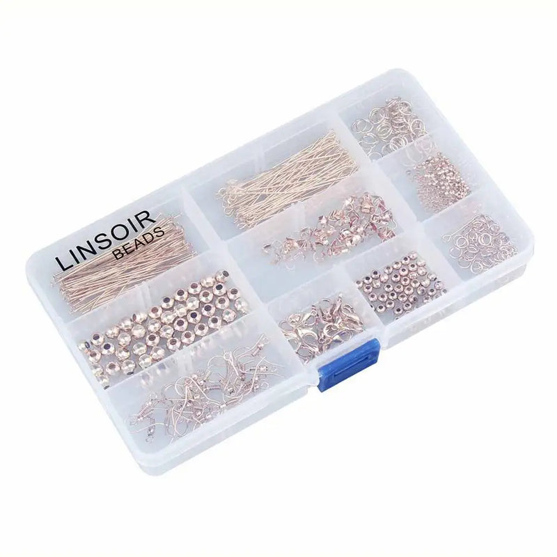 DIY Jewelry Making Kit with Rose Bead Caps and Findings