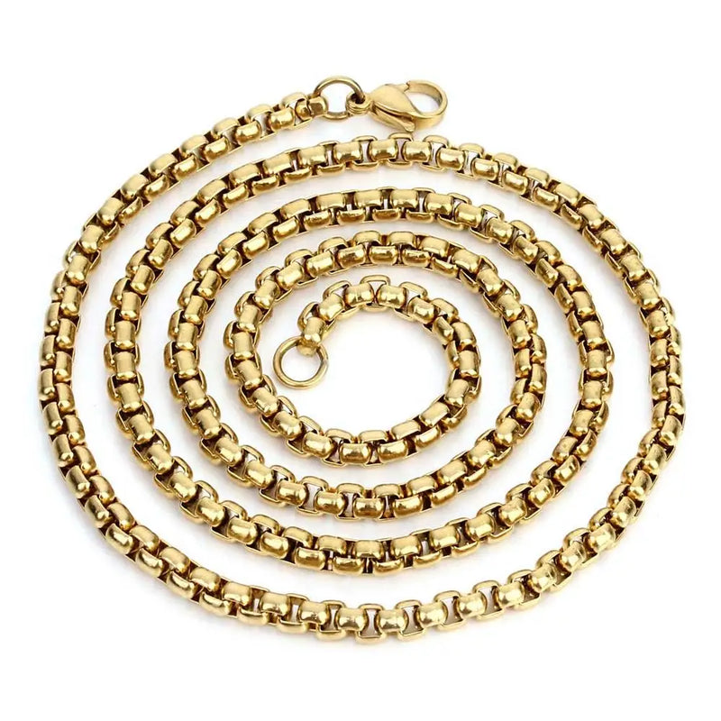Stainless Steel Chain Necklace 4mm Wide Lobster Clasp