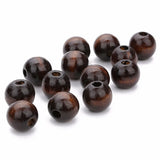40pcs 14/18mm Natural Wooden Beads Deep Brown