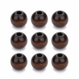 40pcs 14/18mm Natural Wooden Beads Deep Brown
