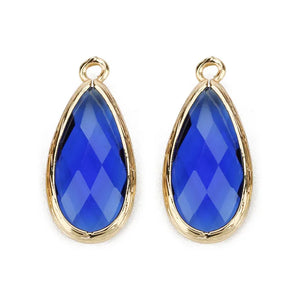 6 Colors Birthstone Natural Stone Pendant Water Drop Glass Crystal