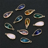 6 Colors Birthstone Natural Stone Pendant Water Drop Glass Crystal