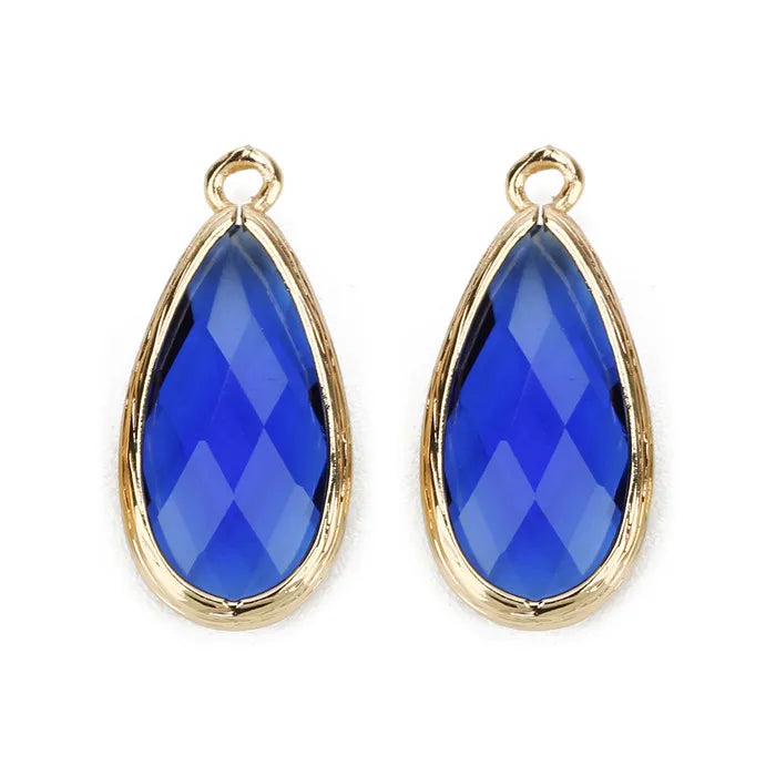 6 Colors Birthstone Natural Stone Pendant Water Drop Glass Crystal