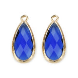 6 Colors Birthstone Natural Stone Pendant Water Drop Glass Crystal