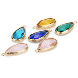6 Colors Birthstone Natural Stone Pendant Water Drop Glass Crystal