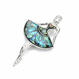 Romantic Multicolor Women Dancer Natural Abalone Bobe Shell Pendant