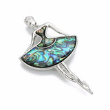 Romantic Multicolor Women Dancer Natural Abalone Bobe Shell Pendant