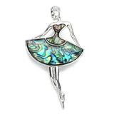 Romantic Multicolor Women Dancer Natural Abalone Bobe Shell Pendant