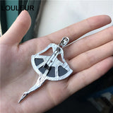 Romantic Multicolor Women Dancer Natural Abalone Bobe Shell Pendant