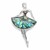 Romantic Multicolor Women Dancer Natural Abalone Bobe Shell Pendant