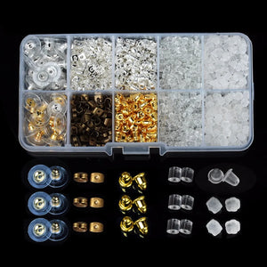 Clear Plastic Bullet Ear Plugging Earring Backs DIY Jewelry Making Accessories