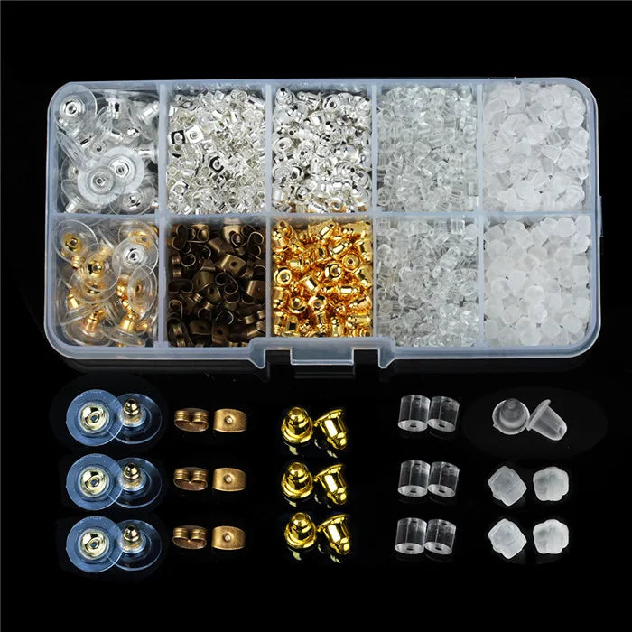 Clear Plastic Bullet Ear Plugging Earring Backs DIY Jewelry Making Accessories