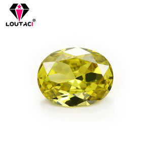 Oval Olive Yellow Cubiz Zirconia Wedding Earrings Lady Big Size