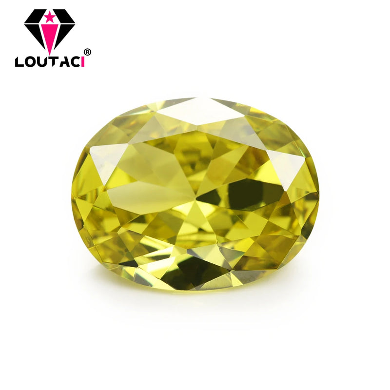 Oval Olive Yellow Cubiz Zirconia Wedding Earrings Lady Big Size