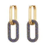 Geometric Oval Rectangle Hoop Earrings For Women Zircon Wedding Jewelry