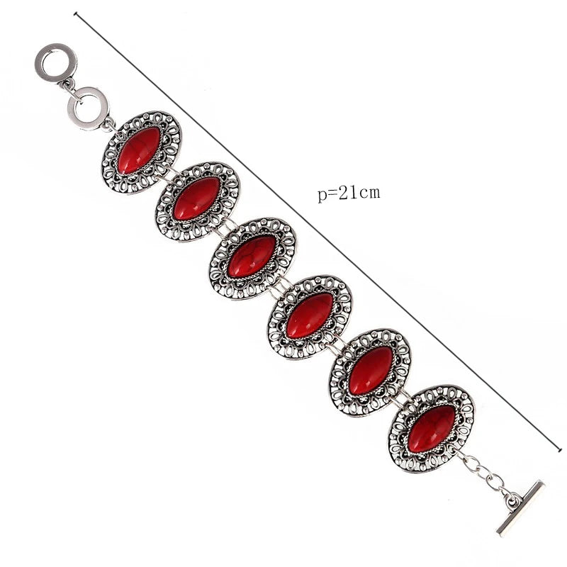 Red Stone Vintage Beach Boho Adjustable Bracelets Jewelry