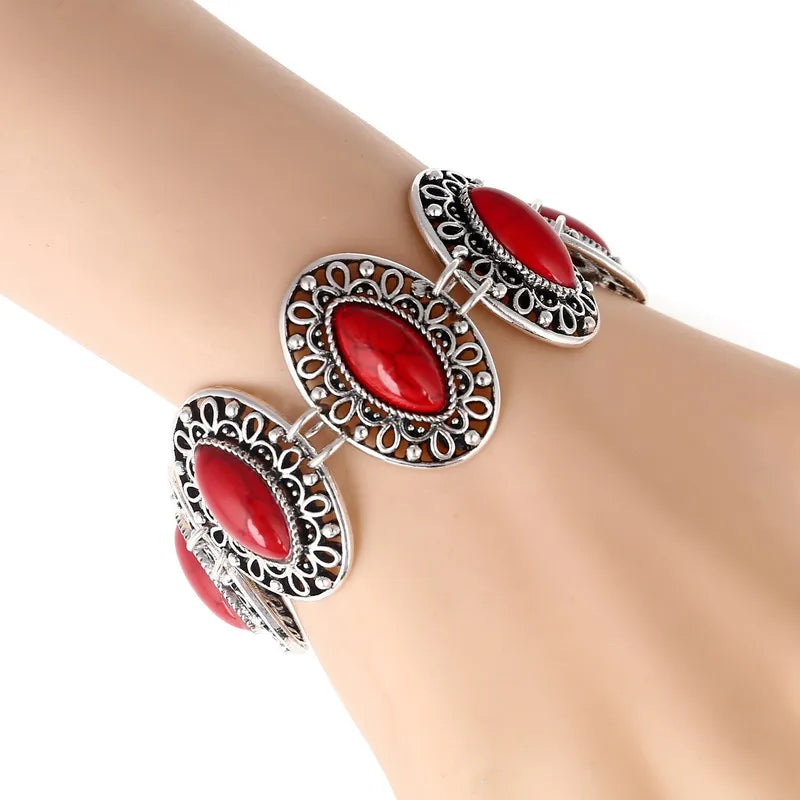 Red Stone Vintage Beach Boho Adjustable Bracelets Jewelry