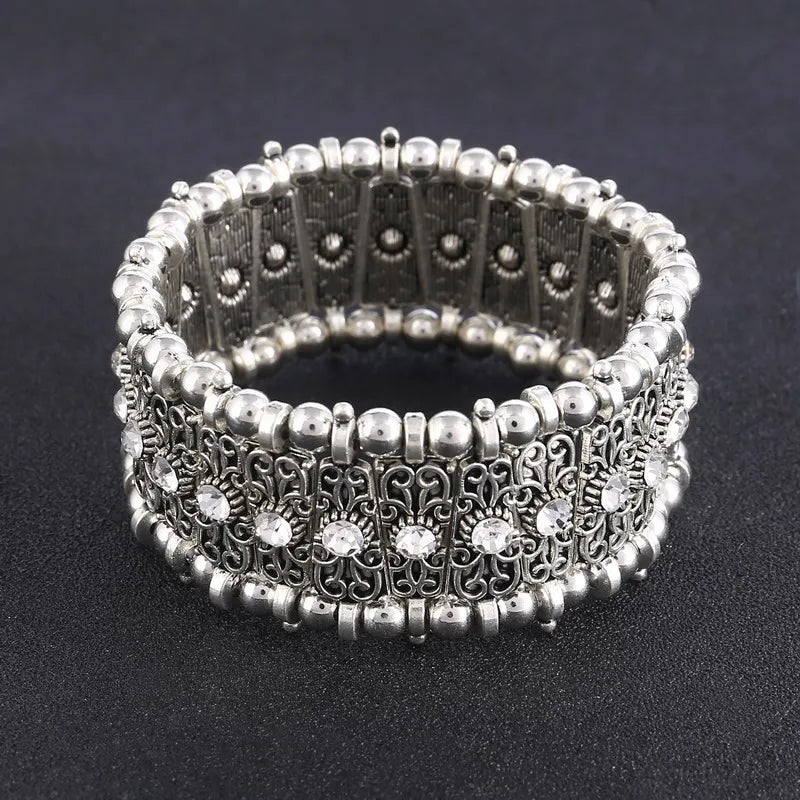 Bohemian Elastic Bracelets For Women Crystal Vintage