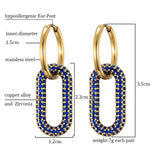 Stainless Steel Hoop Earrings Zirconia Copper Ear Clasp Jewelry