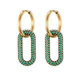Stainless Steel Hoop Earrings Zirconia Copper Ear Clasp Jewelry