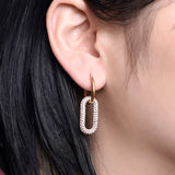 Stainless Steel Hoop Earrings Zirconia Copper Ear Clasp Jewelry