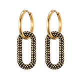 Stainless Steel Hoop Earrings Zirconia Copper Ear Clasp Jewelry