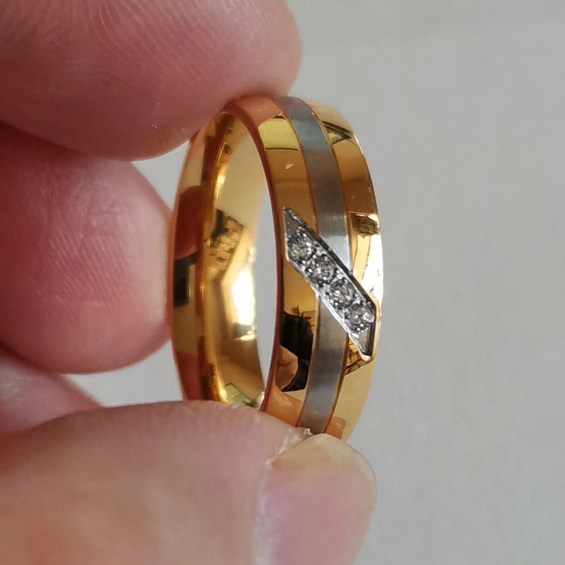 Love Alliances Marriage Wedding Rings Eco Healthy Titanium Stainless Steel Jewel