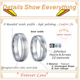 Love Alliances Marriage Wedding Rings Eco Healthy Titanium Stainless Steel Jewel