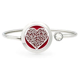 LOVE HEART 2pcs/set Aromatherapy Essential Oil Diffuser Locket Bracelet Bangles