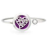 LOVE HEART 2pcs/set Aromatherapy Essential Oil Diffuser Locket Bracelet Bangles