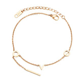 LOVE Letter Anklet 18KGP Rose Stainless Steel Charm Jewelry