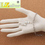 LOVE Letter Lobster Claw Charm Beads Tibetan Silver 7.8x34.8mm 20Pcs