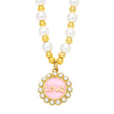 LOVE Letter Pendant Necklace For Women High Pearl Necklace Y2K