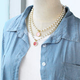 LOVE Letter Pendant Necklace For Women High Pearl Necklace Y2K