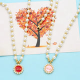 LOVE Letter Pendant Necklace For Women High Pearl Necklace Y2K