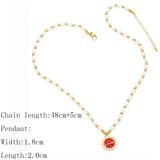 LOVE Letter Pendant Necklace For Women High Pearl Necklace Y2K