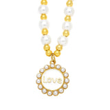 LOVE Letter Pendant Necklace For Women High Pearl Necklace Y2K