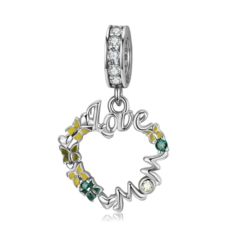 Mother's Wreath 925 Silver Pendant DIY Bracelet Beads