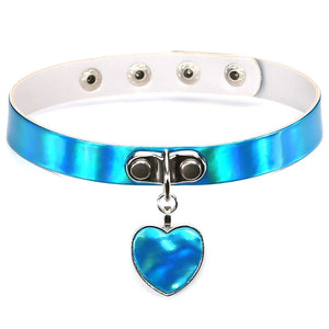 Heart Chokers for Women, Laser Leather Necklaces