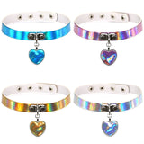 Heart Chokers for Women, Laser Leather Necklaces