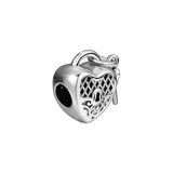 LOVE YOU LOCK Heart CHARM Fits Woman Charm Bracelet Sterling Silver